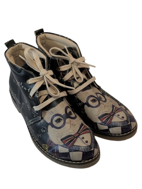 Goby Shoes - Goby Cat Math Lace-Up Ankle Boots Size EU 38 - US Size 7.5